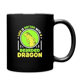 Life is better with a Bearded Dragon - Tasse einfarbig - Schwarz - Rechts