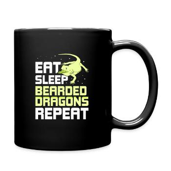 Eat Sleep Bearded Dragons Repeat - Tasse einfarbig - Schwarz - Rechts