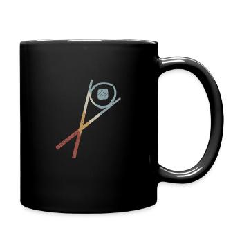 Sushi Baguettes Saké Maki Retro Style Vintage - Mug uni - noir - Droite
