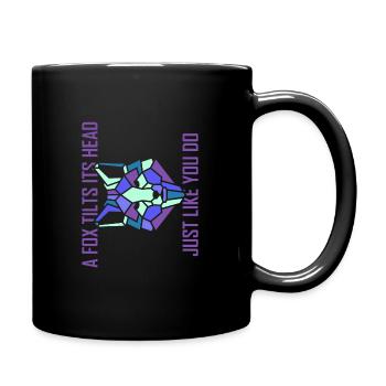 A fox tilts its head just like you do - Tasse einfarbig - Schwarz - Rechts