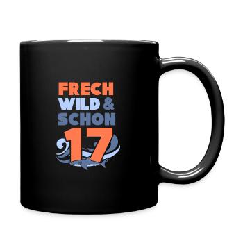17 Jahre Geburtstag Hai - Tasse einfarbig - Schwarz - Rechts