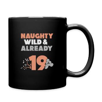 19 Jahre Geburtstag Koala - Tasse einfarbig - Schwarz - Rechts