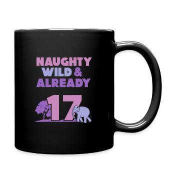 17 Jahre Geburtstag Elefant - Tasse einfarbig - Schwarz - Rechts