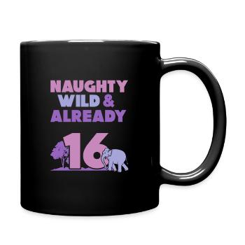 16 Jahre Geburtstag Elefant - Tasse einfarbig - Schwarz - Rechts