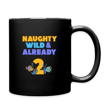 2 Jahre Geburtstag Junge Mädchen Fisch - Tasse einfarbig - Schwarz - Rechts