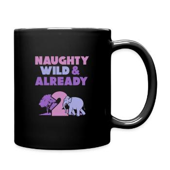 2 Jahre Geburtstag Junge Mädchen Elefant - Tasse einfarbig - Schwarz - Rechts