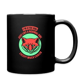 fox girl just like a normal girl - Tasse einfarbig - Schwarz - Rechts