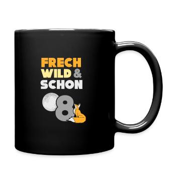 8 Jahre Geburtstag Junge Mädchen Fuchs - Tasse einfarbig - Schwarz - Rechts
