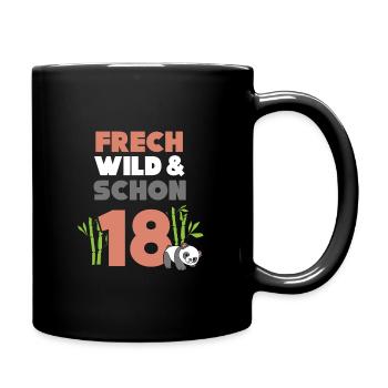 18 Jahre Geburtstag Panda - Tasse einfarbig - Schwarz - Rechts