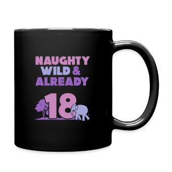 18 Jahre Geburtstag Elefant - Tasse einfarbig - Schwarz - Rechts