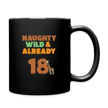 18 Jahre Geburtstag Giraffe - Tasse einfarbig - Schwarz - Rechts