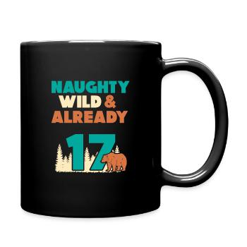 17 Jahre Geburtstag Bär - Tasse einfarbig - Schwarz - Rechts