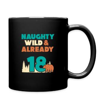 18 Jahre Geburtstag Bär - Tasse einfarbig - Schwarz - Rechts