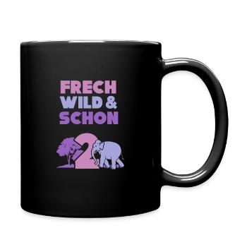 2 Jahre Geburtstag Junge Mädchen Elefant - Tasse einfarbig - Schwarz - Rechts