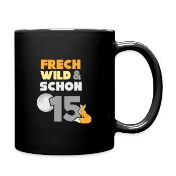 15 Jahre Geburtstag Junge Mädchen Fuchs - Tasse einfarbig - Schwarz - Rechts