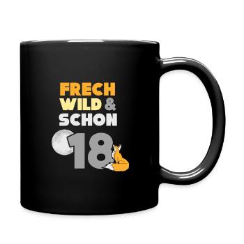 18 Jahre Geburtstag Fuchs - Tasse einfarbig - Schwarz - Rechts