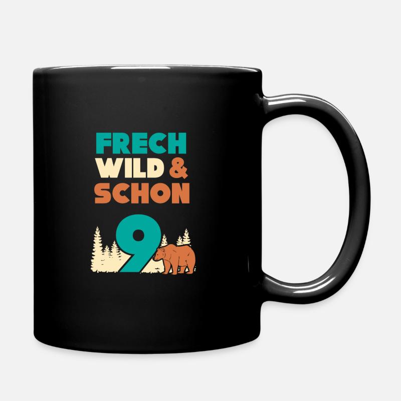 9 Jahre Geburtstag Junge Mädchen Bär - Tasse einfarbig - Schwarz