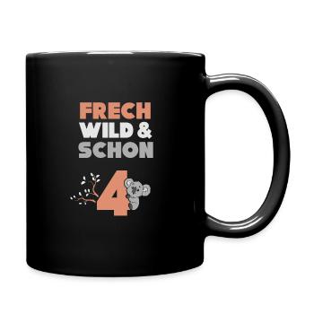 4 Jahre Geburtstag Junge Mädchen Koala - Tasse einfarbig - Schwarz - Rechts