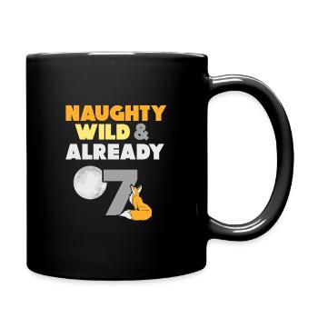7 Jahre Geburtstag Junge Mädchen Fuchs - Tasse einfarbig - Schwarz - Rechts