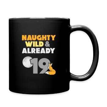 19 Jahre Geburtstag Fuchs - Tasse einfarbig - Schwarz - Rechts