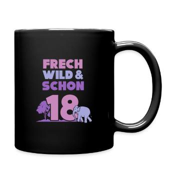 18 Jahre Geburtstag Elefant - Tasse einfarbig - Schwarz - Rechts