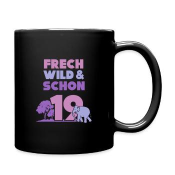19 Jahre Geburtstag Elefant - Tasse einfarbig - Schwarz - Rechts