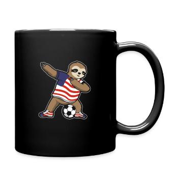 Fußballfan Faultier Fußball Amerika USA - Tasse einfarbig - Schwarz - Rechts