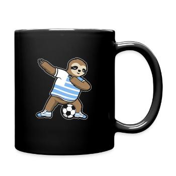 Fußballfan Faultier Fußball Uruguay - Tasse einfarbig - Schwarz - Rechts