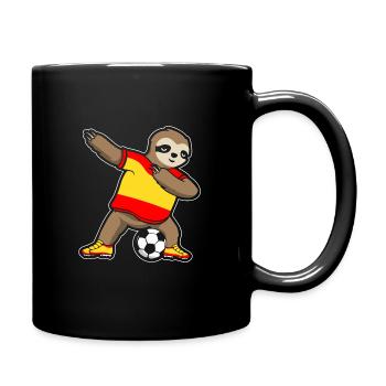 Fußballfan Faultier Fußball Spanien - Tasse einfarbig - Schwarz - Rechts