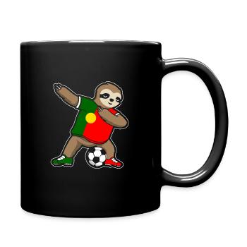 Fußballfan Faultier Fußball Portugal - Tasse einfarbig - Schwarz - Rechts