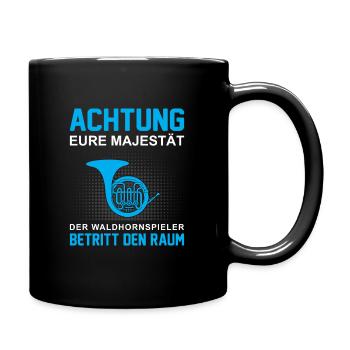 Waldhorn Waldhornspieler Hornist - Tasse einfarbig - Schwarz - Rechts