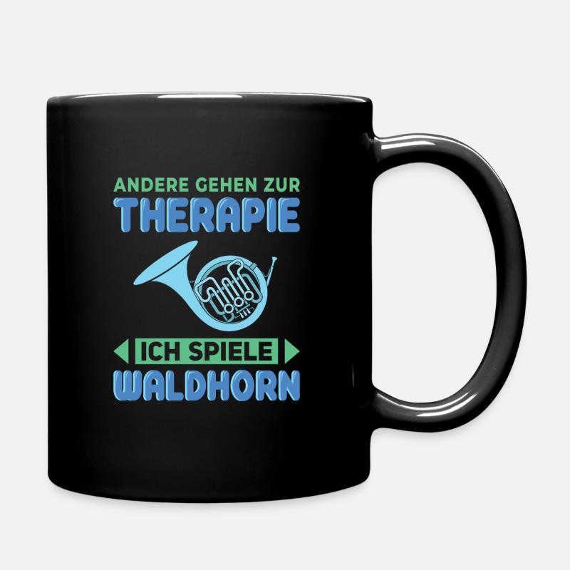 Waldhorn Waldhornspieler Hornist - Tasse einfarbig - Schwarz