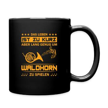 Waldhorn Waldhornspieler Hornist - Tasse einfarbig - Schwarz - Rechts