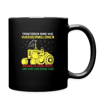 Traktoren sind wie wassermelonen Landwirt Traktor - Tasse einfarbig - Schwarz - Rechts