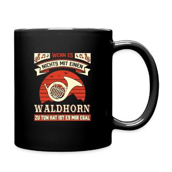 Waldhorn Waldhornspieler Hornist - Tasse einfarbig - Schwarz - Rechts