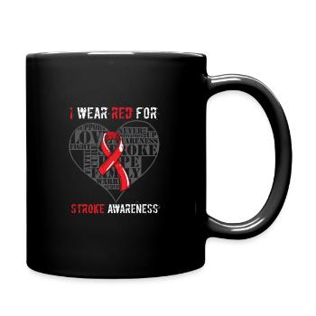 I wear red for stroke awareness - Tasse einfarbig - Schwarz - Rechts