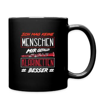 Klarinette Klarinettenspieler Klarinettist - Tasse einfarbig - Schwarz - Rechts