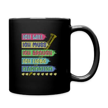 Klarinette Klarinettenspieler Klarinettist - Tasse einfarbig - Schwarz - Rechts