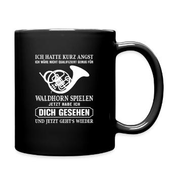 Waldhorn Waldhornspieler Hornist - Tasse einfarbig - Schwarz - Rechts