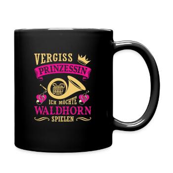 Waldhorn Waldhornspieler Hornist - Tasse einfarbig - Schwarz - Rechts
