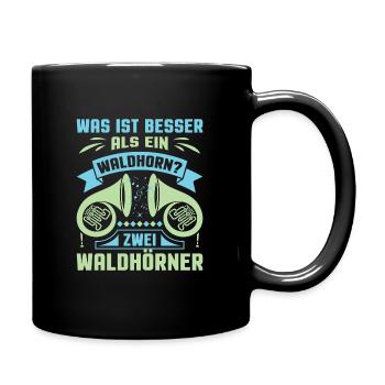 Waldhorn Waldhornspieler Hornist - Tasse einfarbig - Schwarz - Rechts
