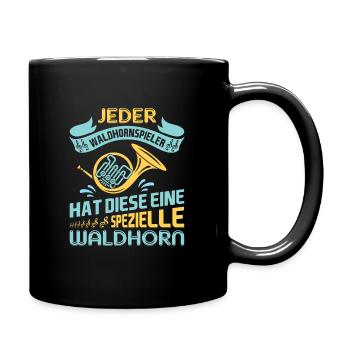 Waldhorn Waldhornspieler Hornist - Tasse einfarbig - Schwarz - Rechts