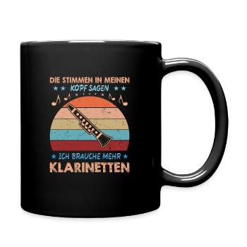Klarinette Klarinettenspieler Klarinettist - Tasse einfarbig - Schwarz - Rechts
