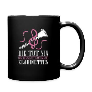 Klarinette Klarinettenspieler Klarinettist - Tasse einfarbig - Schwarz - Rechts