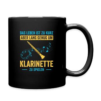 Klarinette Klarinettenspieler Klarinettist - Tasse einfarbig - Schwarz - Rechts