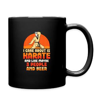 Karate and like maybe 3 people and beer - Tasse einfarbig - Schwarz - Rechts