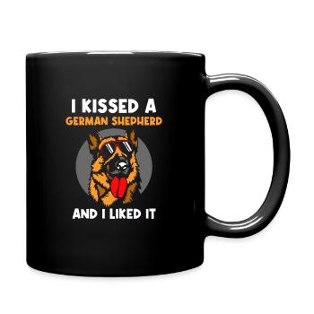 I kissed a german shepherd and I liked it - Tasse einfarbig - Schwarz - Rechts