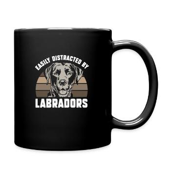 Easily distracted by Labradors - Tasse einfarbig - Schwarz - Rechts