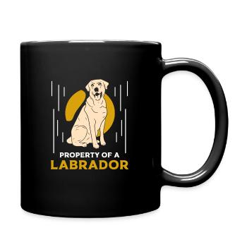 Property of a Labrador - Tasse einfarbig - Schwarz - Rechts