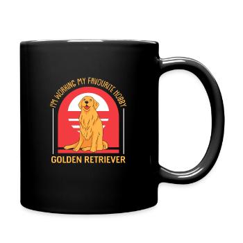 my favourite hobby Golden retriever - Tasse einfarbig - Schwarz - Rechts